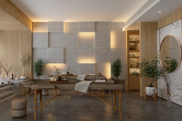 massage tables in a spa