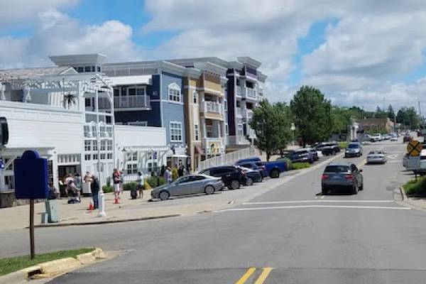 town street view near Lake Michigan