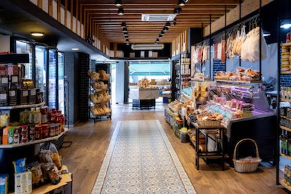 inside view of a boutique convenience store