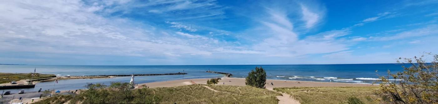 view of Lake Michigan from New Buffalo Beach